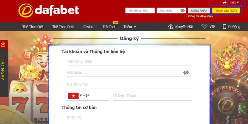 Hướng dẫn đăng nhập Dafabet